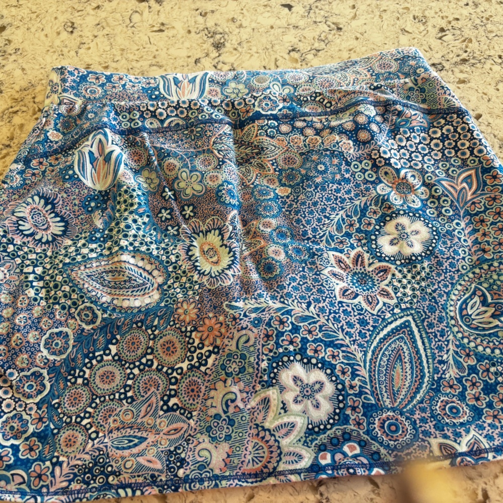 Talbots Blue Floral Patterned Skort